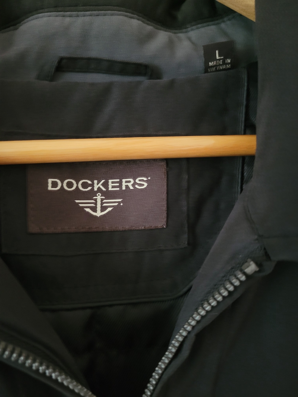 Dockers Men Full Zip Lightweight Harrington Jacket Black Size L - Picture 4 of 5